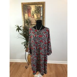 Kim Rogers Women XL Dress Boho Vacation Resort Wear Long Sleeve Pullover Fairy